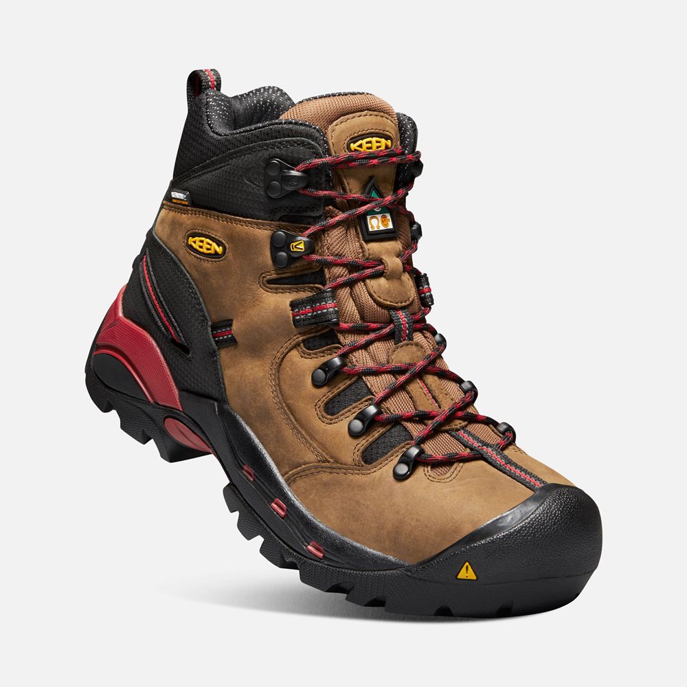 Botas de Trabajo Keen Mexico Marrom/Negros - Hombre Csa Hamilton Waterproof (Carbon-Fiber Toe) - QM3